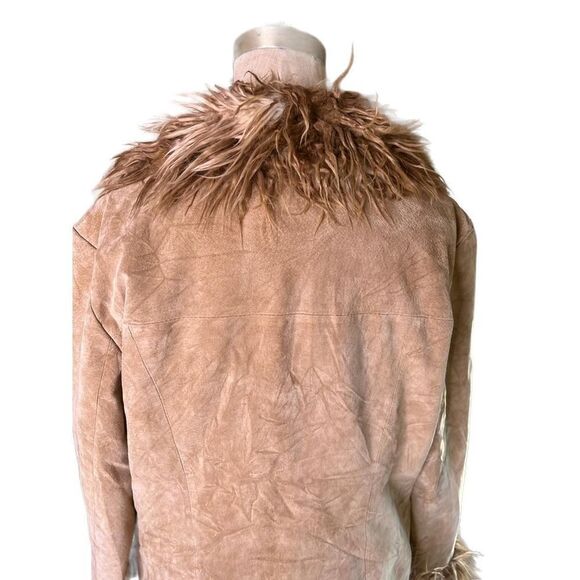 Vintage Y2K Charlotte Russe Genuine Leather Penny Lane Shearling Jacket … - Picture 4 of 6